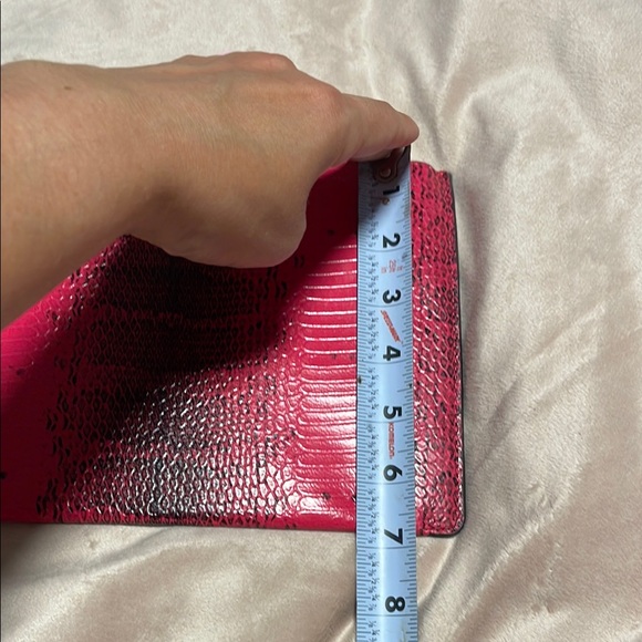 Michael Kors Fuchsia and Black Textured Clutch - Picture 9 of 9
